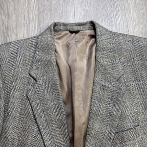 Vintage 1980's Givenchy Gentleman Blazer Jacket Windowpane Tapestry‎ Woven 42R